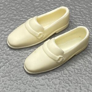 Vintage 1960s Ken Barbie Squishy Loafers Shoes Mod Era Korea Cream 1449 1431